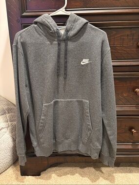 Nike Charcoal Gray Pullover Hoodie with Small Logo